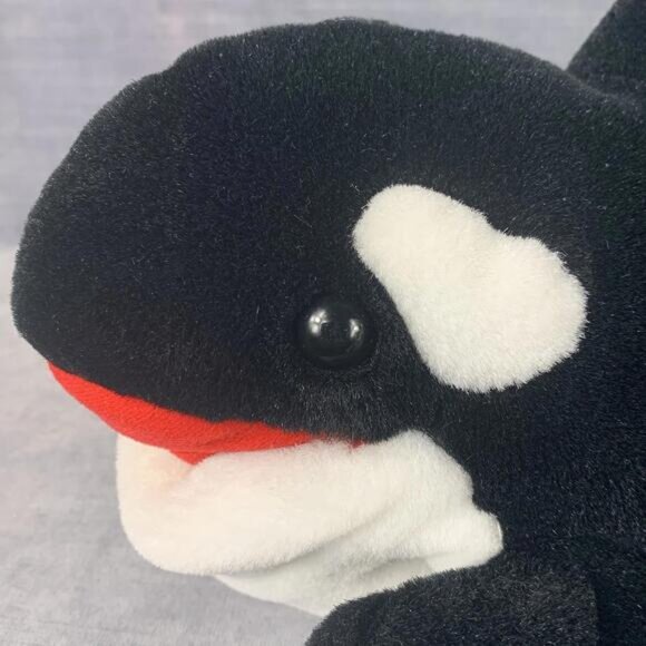 Sea World Orca Killer Whale Hand Puppet 14inchWith Squeaker Plush Stuffed Animal - Picture 7 of 8